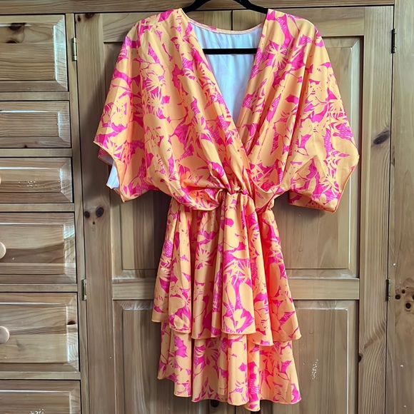 Amazon Dresses & Skirts - NWOT - Pink & orange vacation dress